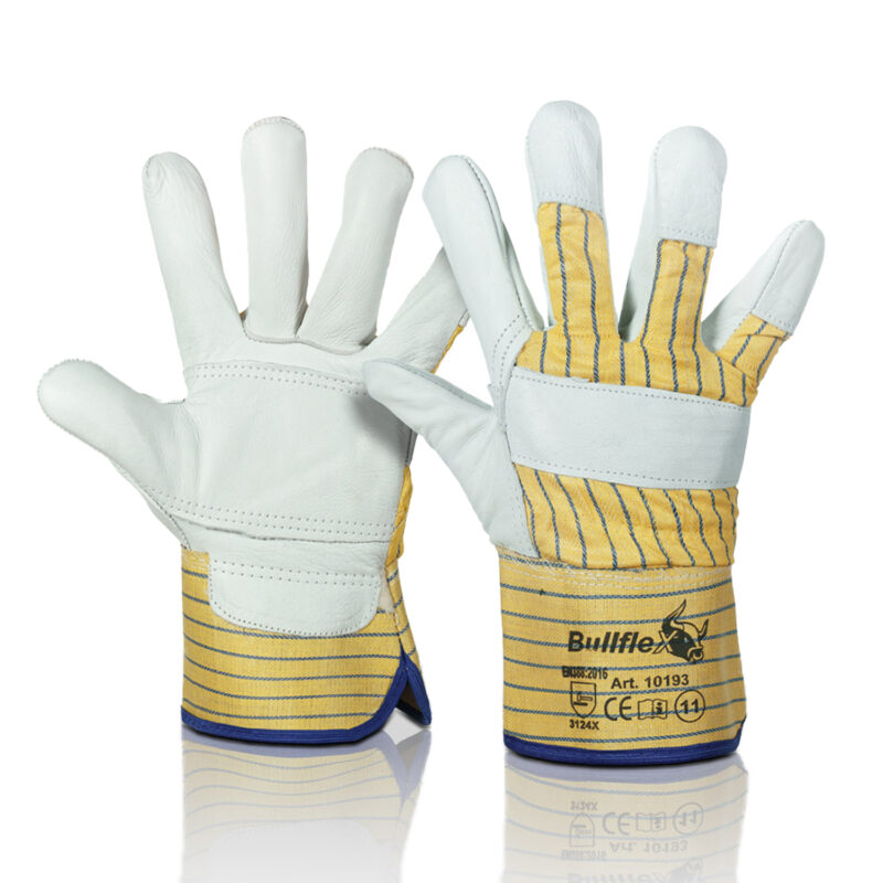 Werkhandschoenen rund-/boxleder met palm- en duimversterking 1.3mm 10193